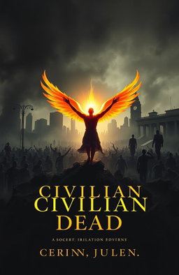 A striking and poignant poetry book cover illustrating the theme of societal isolation and the concept of 'civilian dead