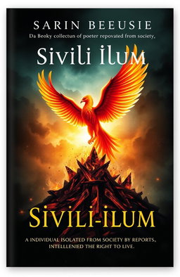 A book cover for a poetry collection titled 'Sivili Ölüm', depicting the theme of individuals isolated from society, reported by intelligence and denied the right to live