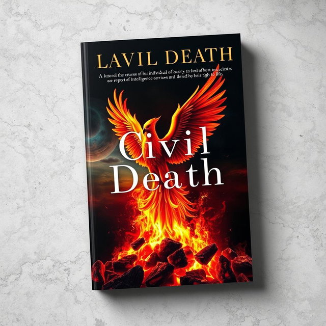 A poetry book cover titled 'Civil Death', illustrating the story of individuals isolated from society, as reported by intelligence services and denied their right to life