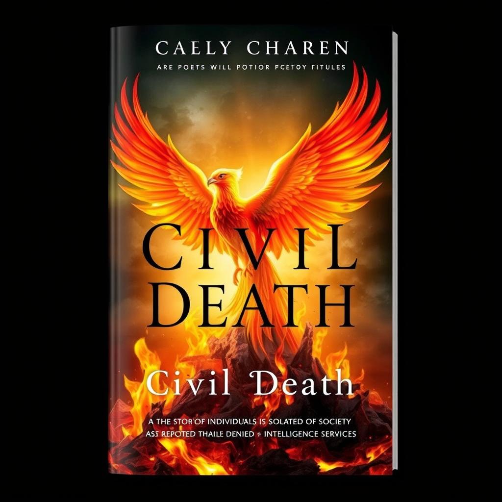 A poetry book cover titled 'Civil Death', illustrating the story of individuals isolated from society, as reported by intelligence services and denied their right to life