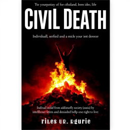 A poetry book cover titled 'Civil Death', conveying the narrative of individuals isolated from society by intelligence services and denied their right to live