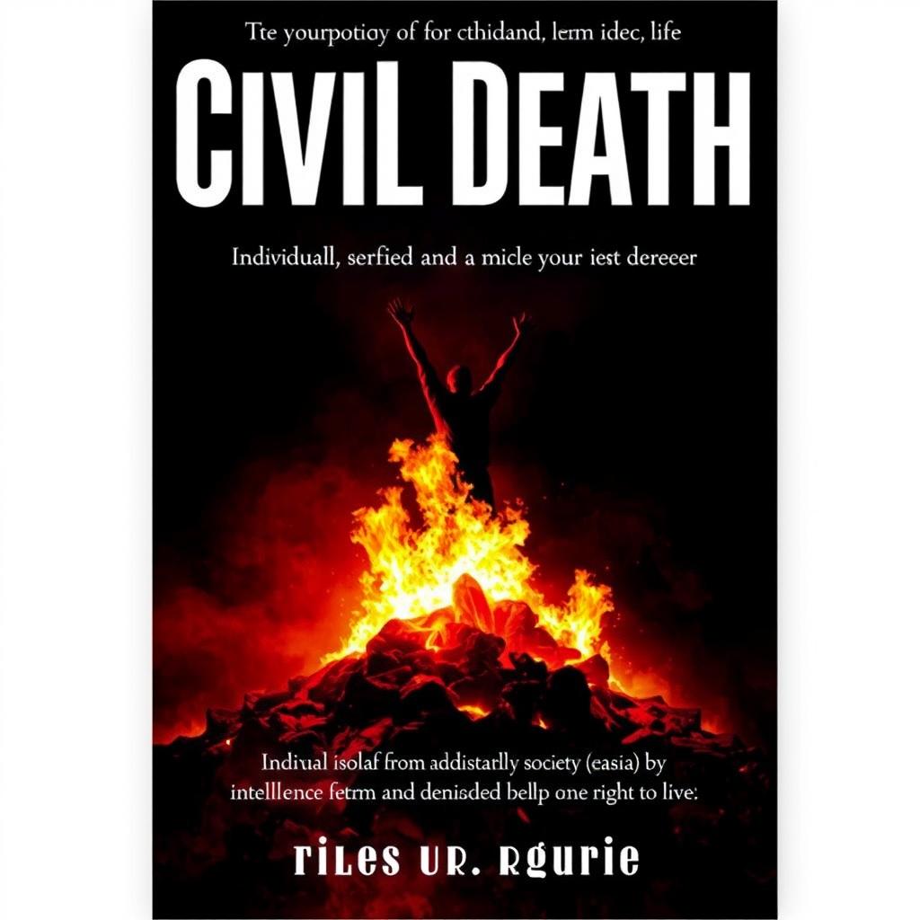 A poetry book cover titled 'Civil Death', conveying the narrative of individuals isolated from society by intelligence services and denied their right to live