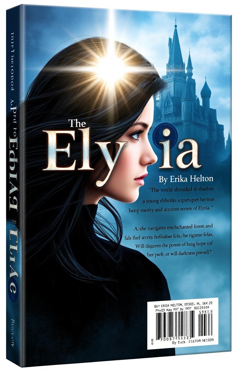 A captivating book cover design for a novel titled 'The Light of Elyria'