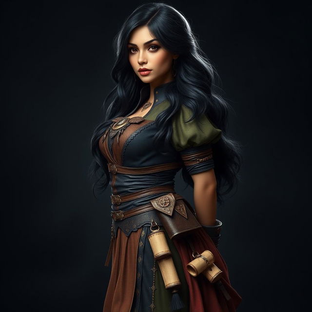 A 4'11" Middle Eastern woman with silky black hair and dark brown eyes, featuring light tan skin and thick, juicy lips