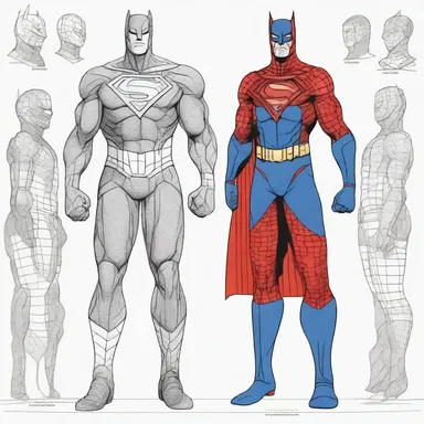The artist decided to aggrandise the superhero's costume with intricate patterns and accessories.