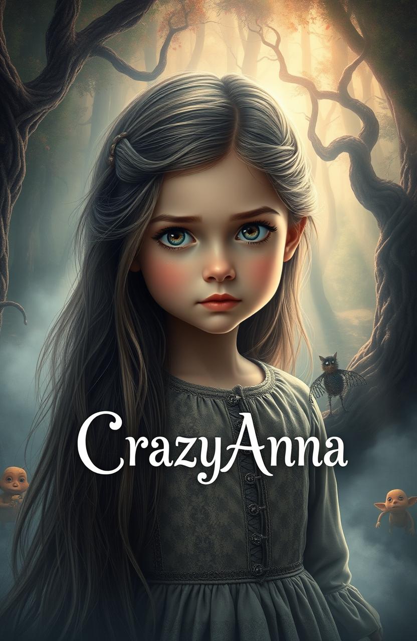 A young girl with an expressive face, growing up in a mysterious and magical environment