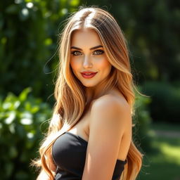 A beautiful Russian woman aged 30-35, embodying elegance and sophistication