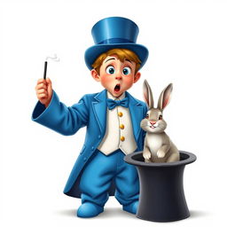 A comedic and cute poster with a white background, featuring a realistic character