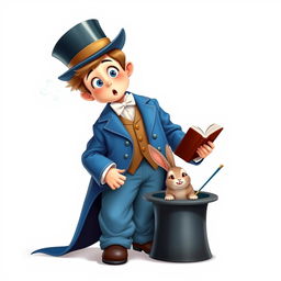 A whimsical and cute comedic poster on a white background featuring a realistic character