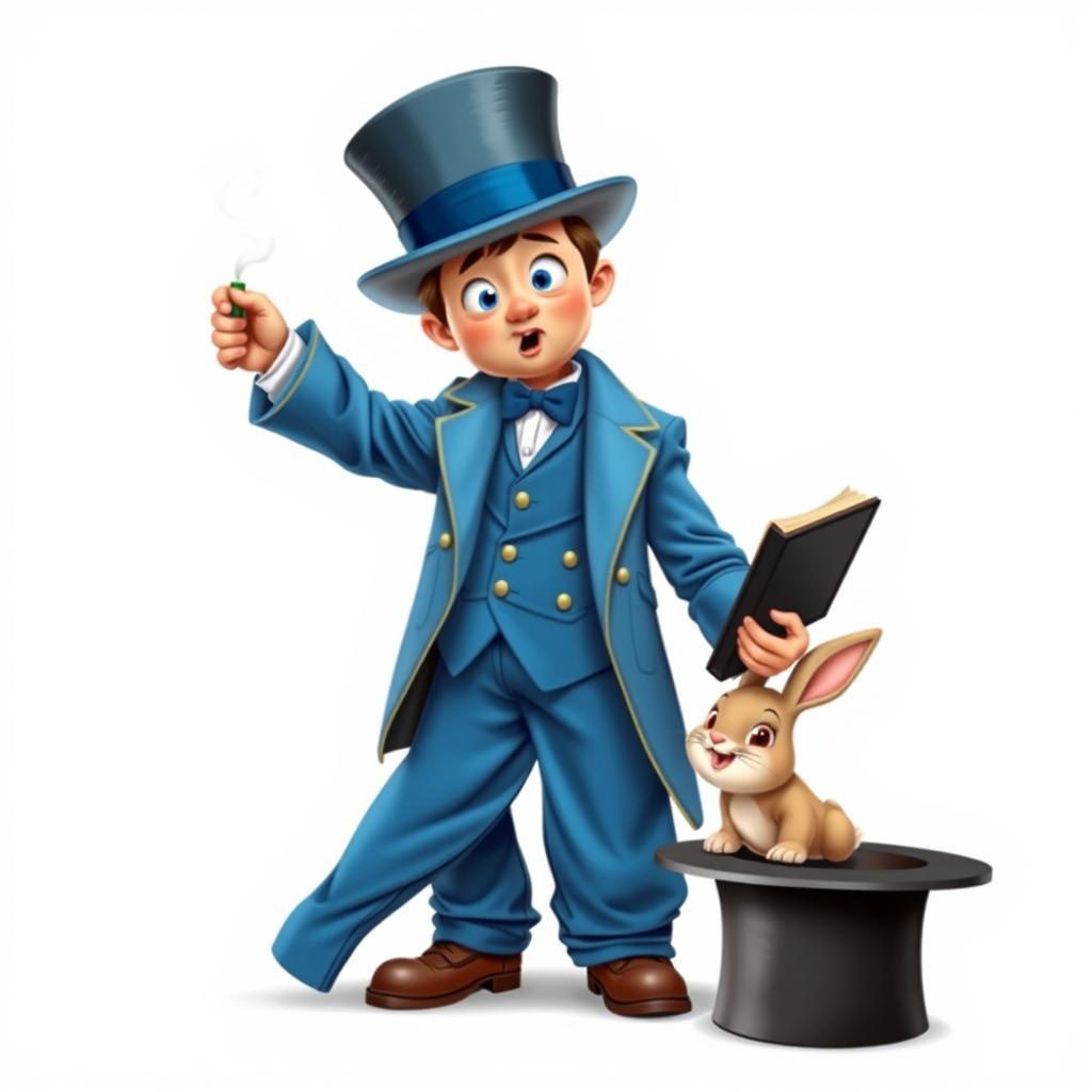 A whimsical and cute comedic poster on a white background featuring a realistic character