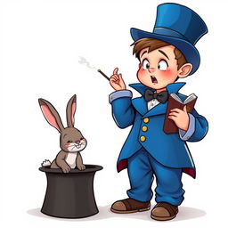 A whimsical and cute comic poster with a white background featuring a very realistic character