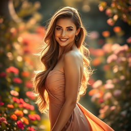 A stunning and alluring portrait of an attractive woman, exuding confidence and charm