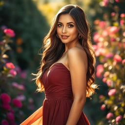 A stunning and alluring portrait of an attractive woman, exuding confidence and charm