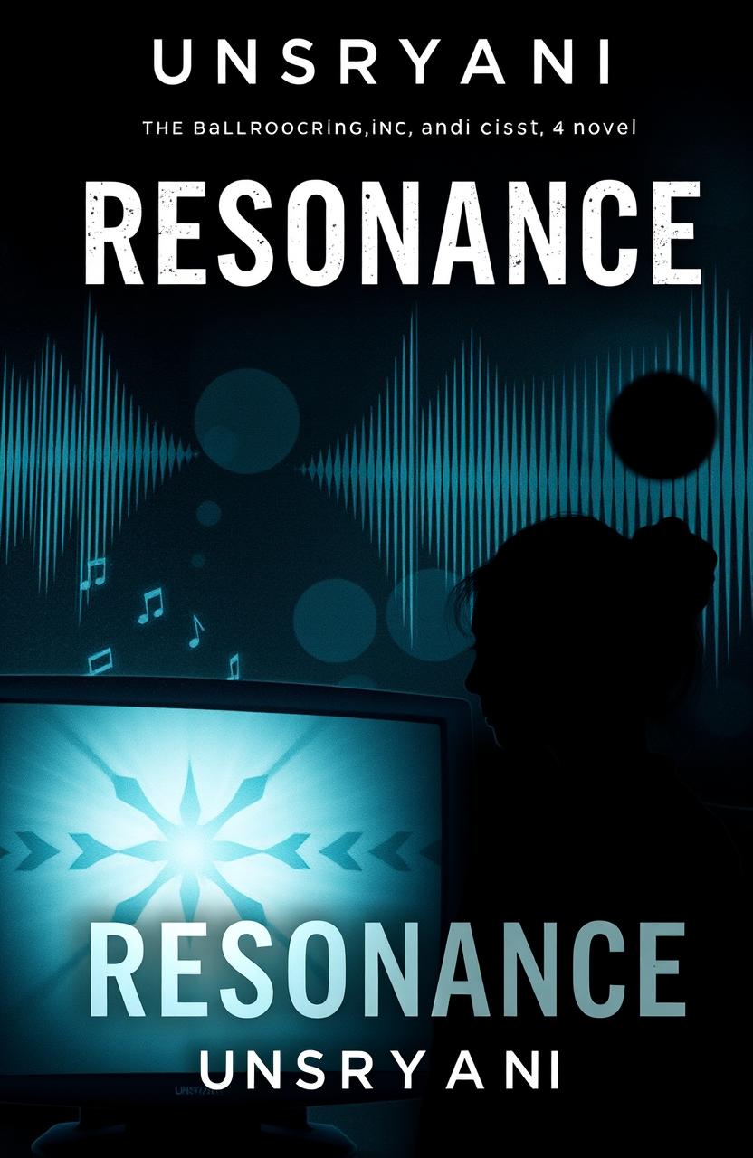 A dark and atmospheric book cover for the thriller, crime, and sci-fi novel "Resonance" by Unsriyani