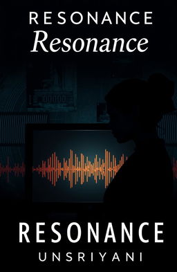 A dark and atmospheric book cover for the thriller, crime, and sci-fi novel "Resonance" by Unsriyani
