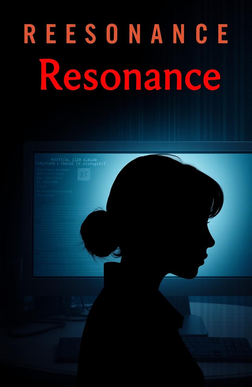 A thriller, crime, and sci-fi novel cover design titled "Resonance"