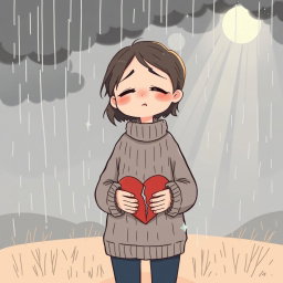A heartfelt scene depicting the emotional essence of love and heartbreak