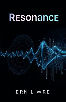 A dark and intriguing book cover for a thriller crime sci-fi novel titled "Resonance"