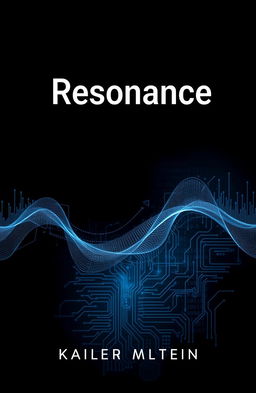 A dark and intriguing book cover for a thriller crime sci-fi novel titled "Resonance"