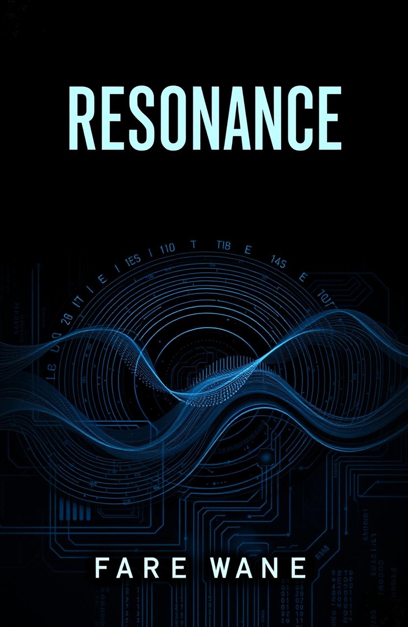 A dark and intriguing book cover for a thriller crime sci-fi novel titled "Resonance"