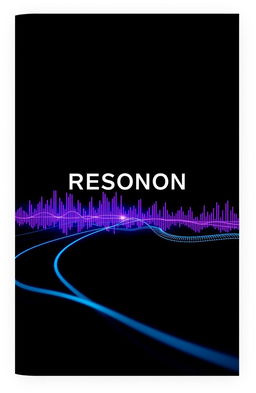 A simple yet dark book cover design for a thriller, crime, and sci-fi novel, featuring a stylized representation of resonance or sound waves as the central theme