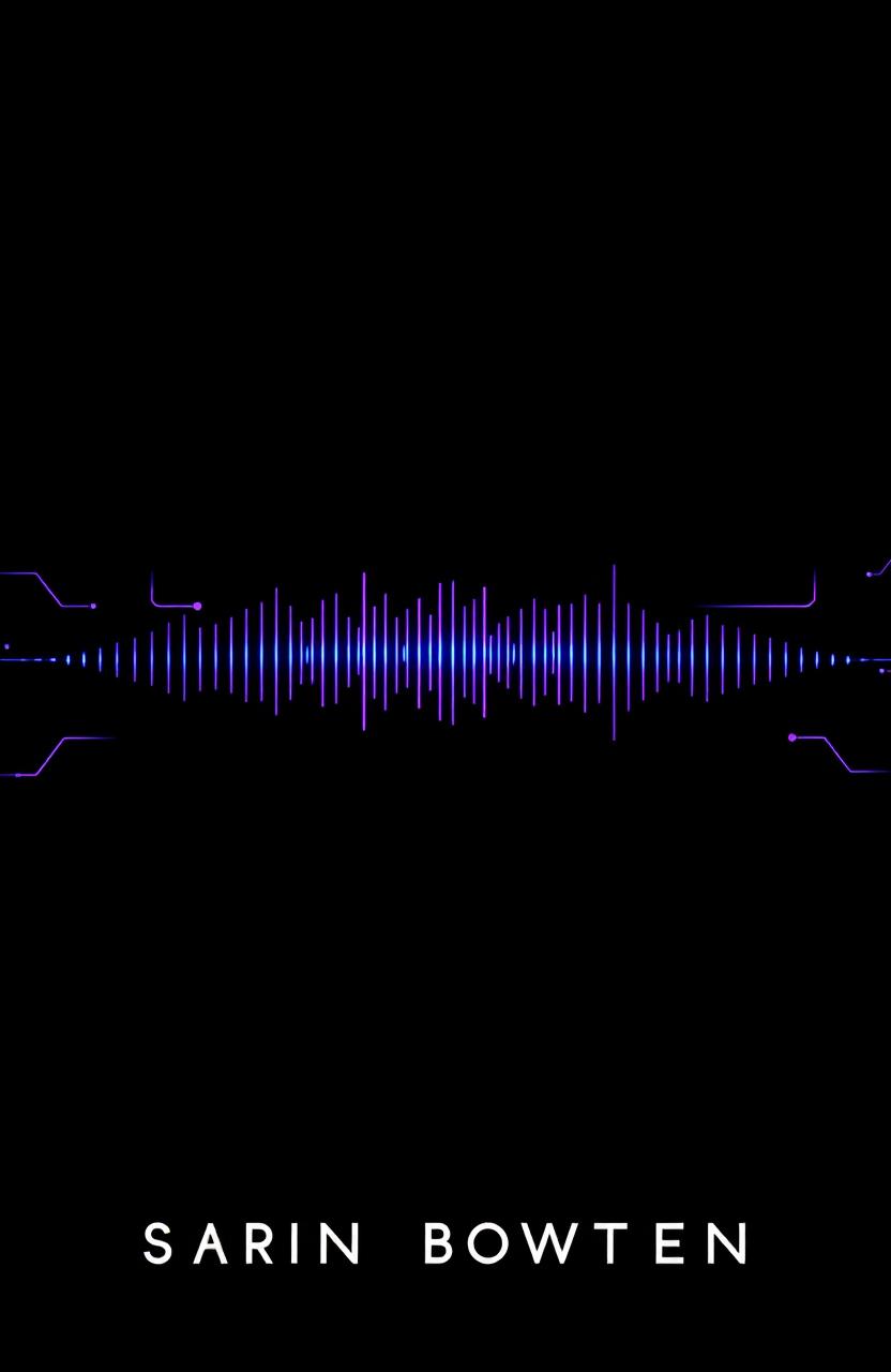 A simple yet dark book cover design for a thriller, crime, and sci-fi novel, featuring a stylized representation of resonance or sound waves as the central theme