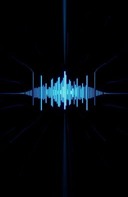 A simple yet dark book cover design for a thriller, crime, and sci-fi novel, featuring a stylized representation of resonance or sound waves as the central theme