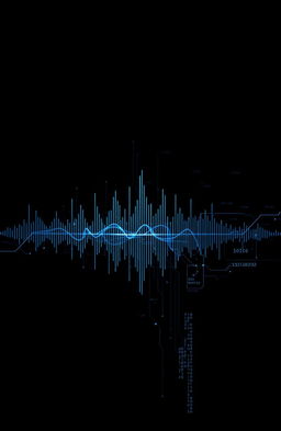 A dark and mysterious novel cover design featuring a striking resonance or sound wave graphic that takes center stage