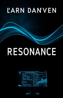 A gripping thriller science fiction novel cover featuring a dark, ominous background with deep blues and blacks