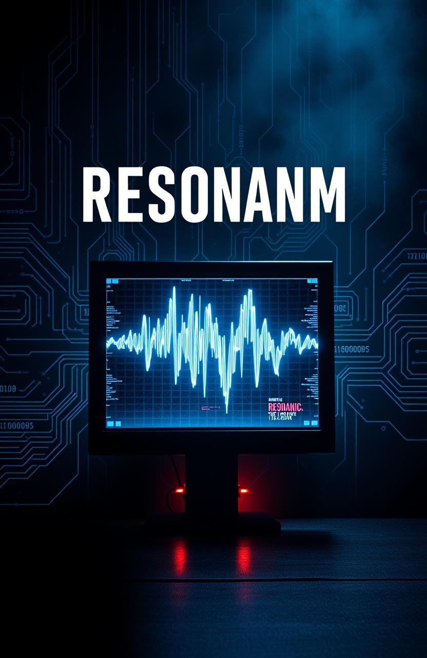 A captivating thriller, crime, and sci-fi novel cover featuring a dark, moody atmosphere