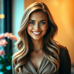 A stunning portrait of a woman, capturing her beauty and elegance