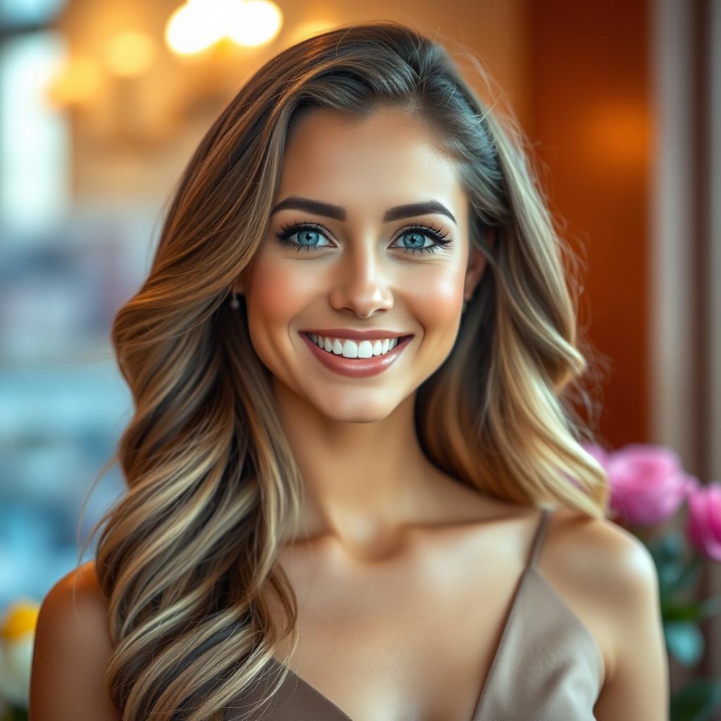 A stunning portrait of a woman, capturing her beauty and elegance