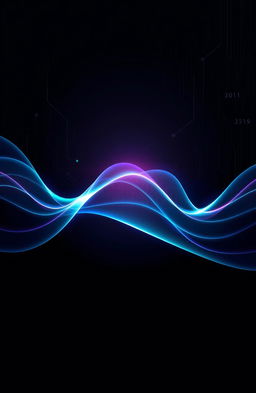 A stunning and simple yet dark novel cover design featuring abstract sound waves flowing smoothly across the canvas