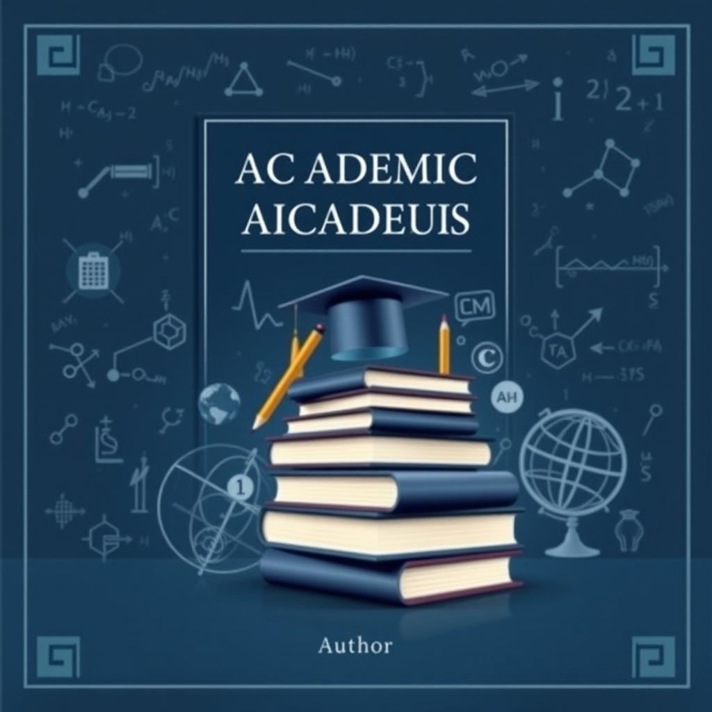 A captivating book cover design for an academic work, featuring an elegant and modern composition