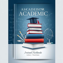 A captivating book cover design for an academic work, featuring an elegant and modern composition