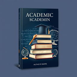 A captivating book cover design for an academic work, featuring an elegant and modern composition