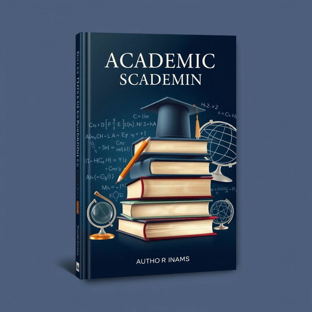 A captivating book cover design for an academic work, featuring an elegant and modern composition