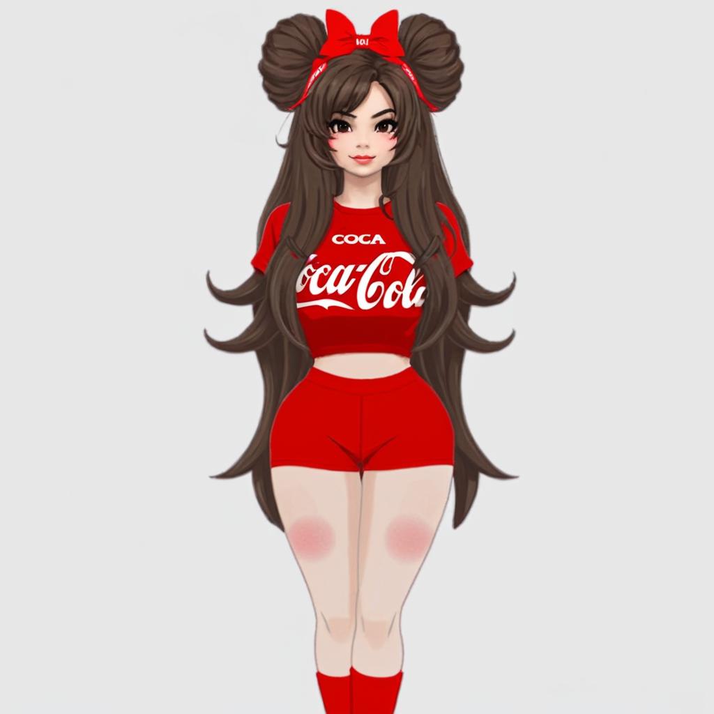 A realistic girl with Coca-Cola logo t-shirt