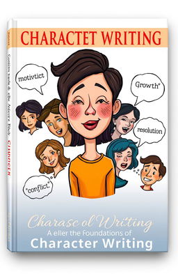 Book cover design featuring a stylized, illustrated character embodying various emotional expressions