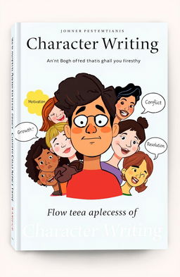 Book cover design featuring a stylized, illustrated character embodying various emotional expressions
