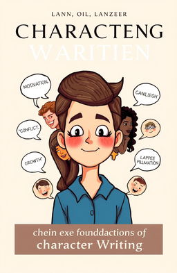 Book cover design featuring a stylized, illustrated character embodying various emotional expressions