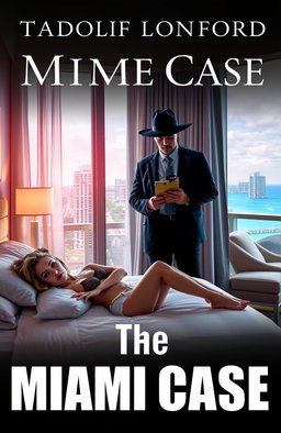 A captivating book cover for a mystery thriller titled 'The Miami Case'