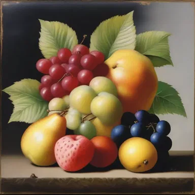 The painting showcased a beautiful arrangement of an aggregate fruit, with each small fruit depicted in detail.