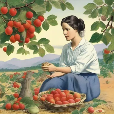 The author described the protagonist's love for gathering aggregate fruits from the wild in her book.