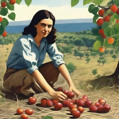 The author described the protagonist's love for gathering aggregate fruits from the wild in her book.