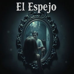 A captivating and eerie depiction of an antique mirror that has a life of its own