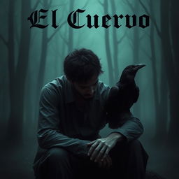 A poignant and dark scene depicting a man mourning the death of his beloved