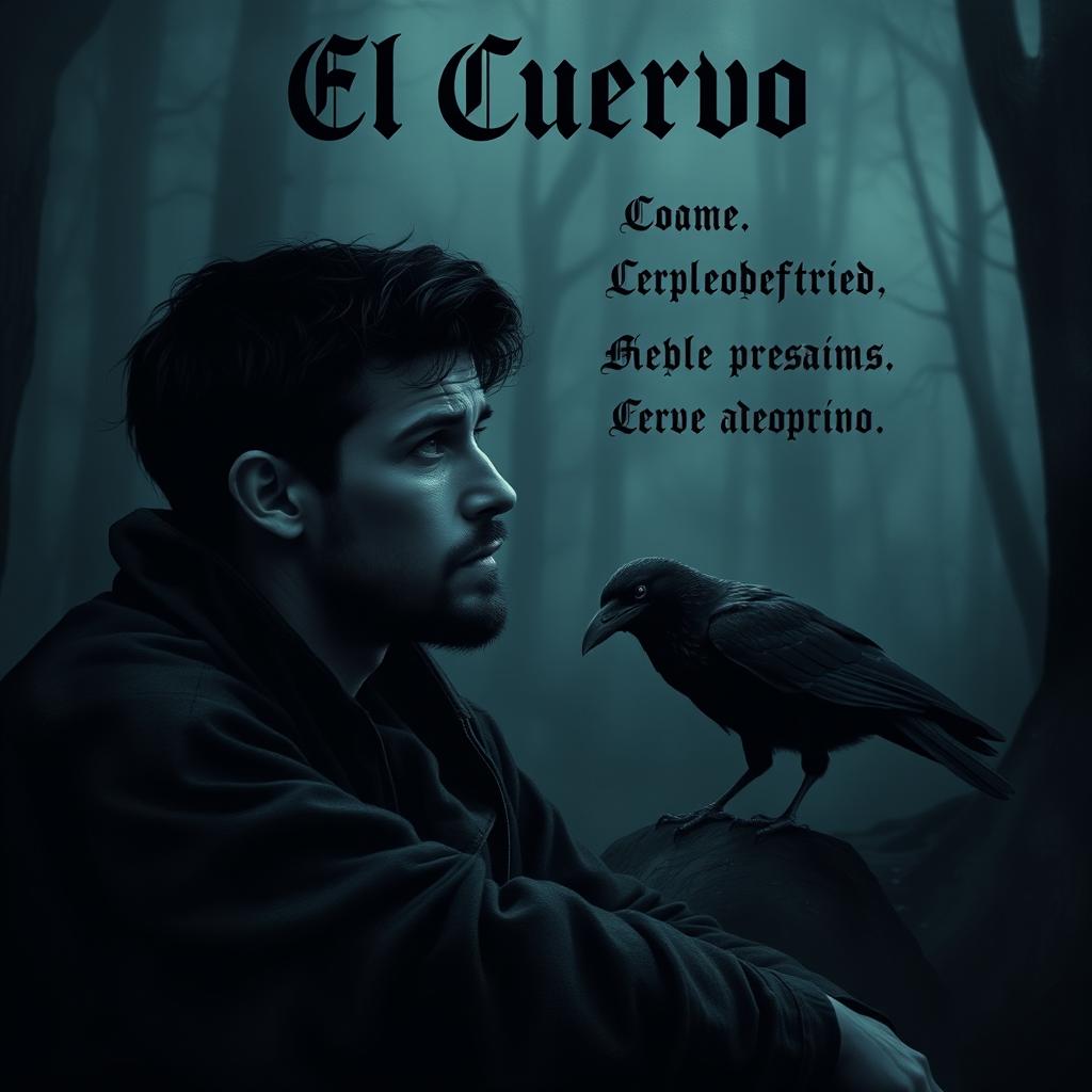 A poignant and dark scene depicting a man mourning the death of his beloved