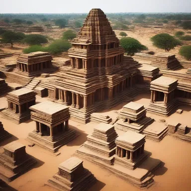 The temple was a grand aggregative structure composed of multiple smaller buildings and prayer halls.