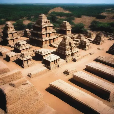 The temple was a grand aggregative structure composed of multiple smaller buildings and prayer halls.